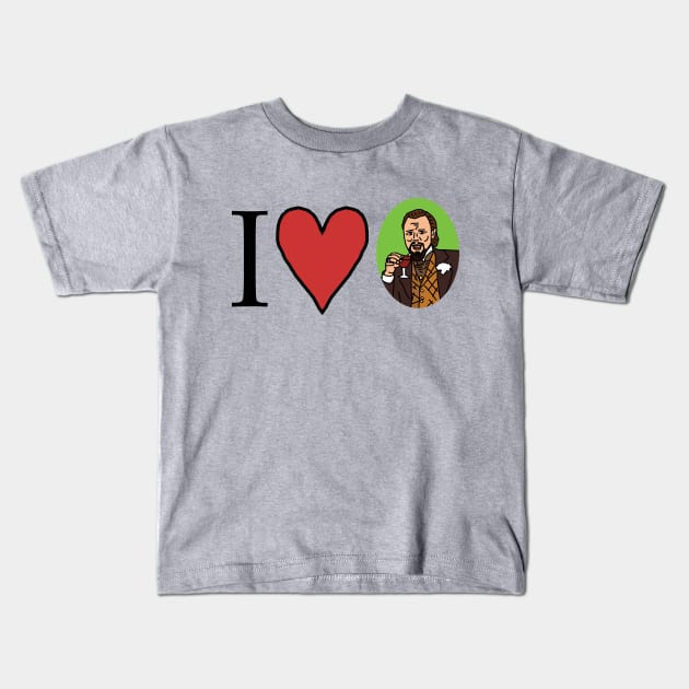 I Love Heart Leonardo Kids T-Shirt by ellenhenryart